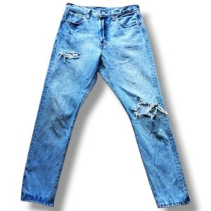 Levis 501 S Distressed Skinny Button Fly